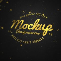 Logo Mockup Gold Foil Effect