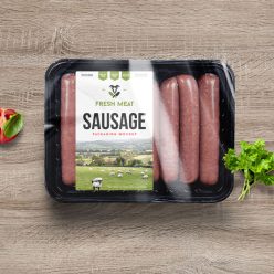 Free Sausage Food Packaging Mockup PSD