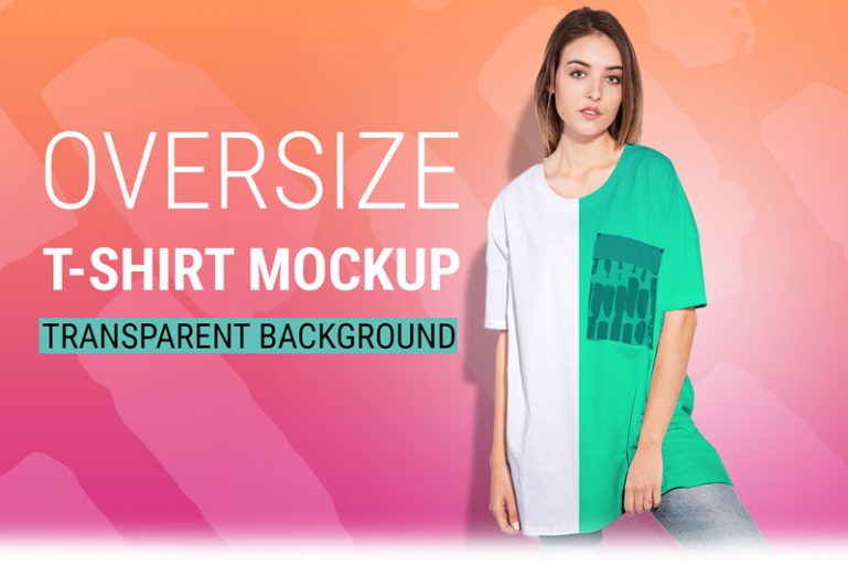 Woman oversize T-shirt mockup