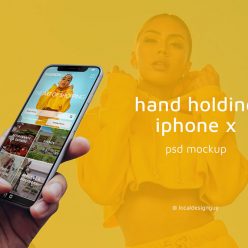 Hand Holding iPhone X Free Mockup