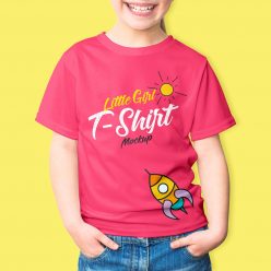 Little Girl T-Shirt Mockup PSD
