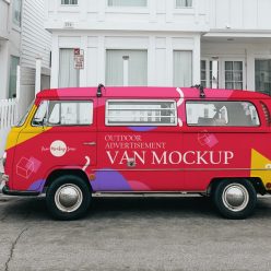 Outdoor Advertisement Van Mockup